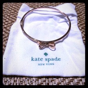Rose Gold Colored Kate Spade Skinny Bow Bangle